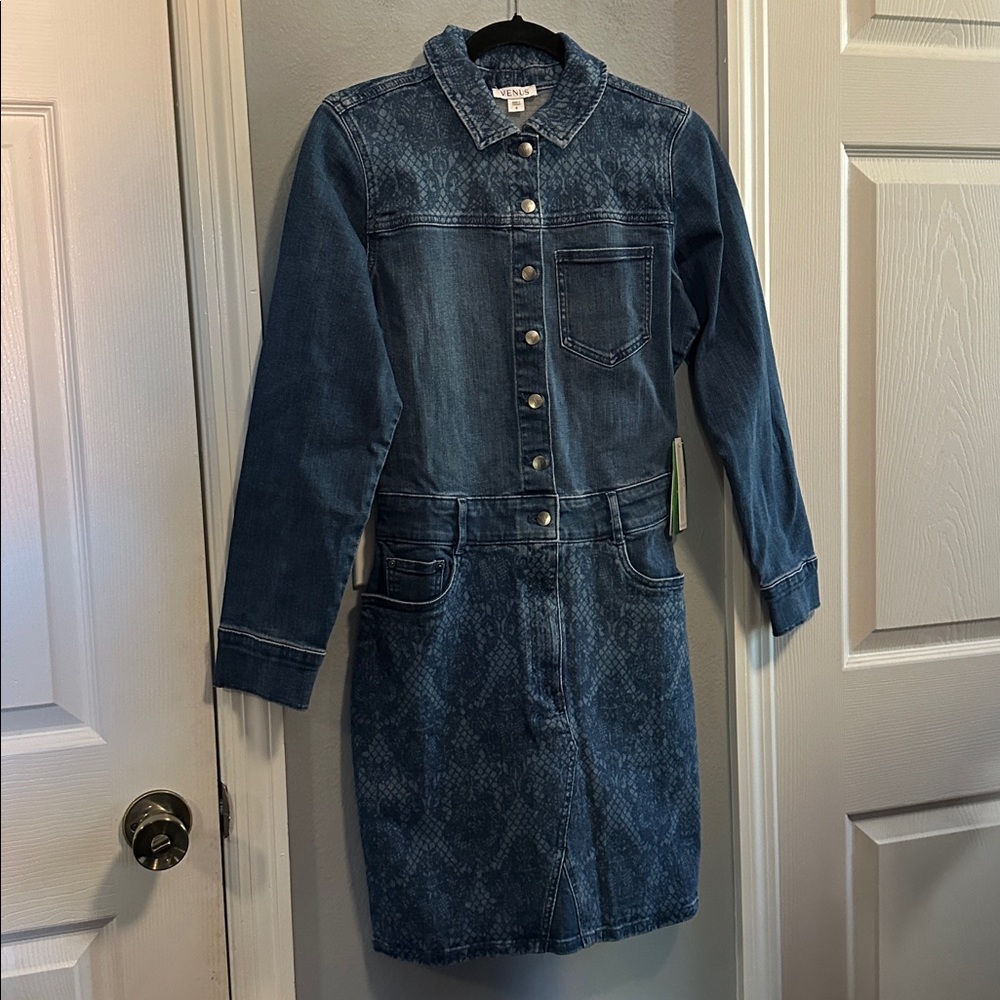 NWT VENUS Lace Print Denim Mini - Picture 2 of 5